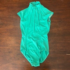 Women’s Mirella Green High Neck leotard Size P (XS)